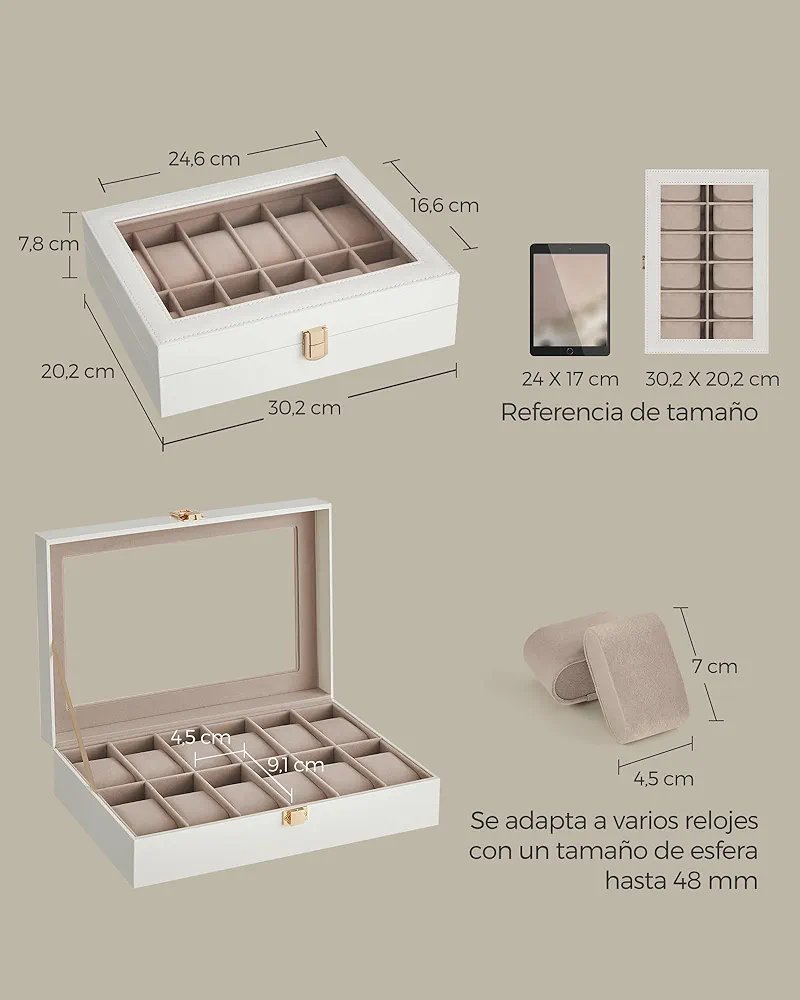 Caja de Relojes - JWB120W01 - SONGMICS. - Imagen 2