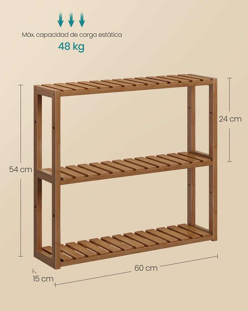 Estante Baño de 3 Niveles - BCB013K01 - SONGMICS. - Imagen 2