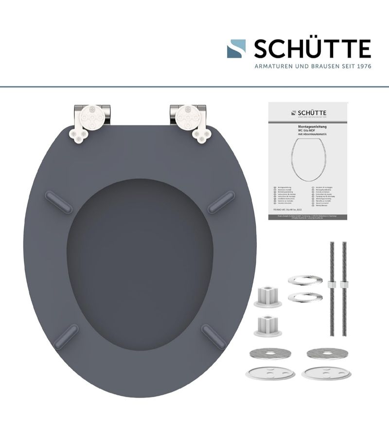 SCHÜTTE - Asiento WC - Tapa inodoro Gris oscuro - Imagen 3