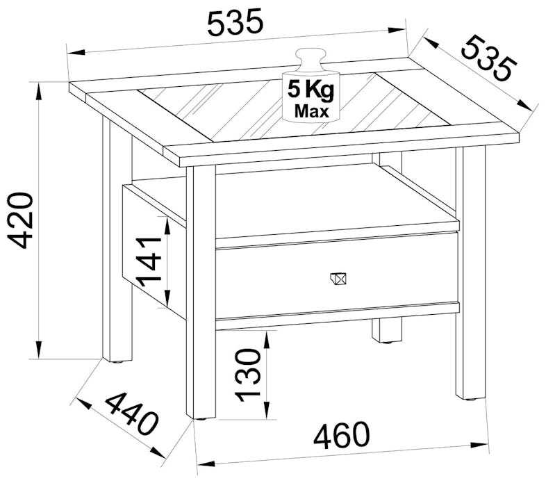 Mesa auxiliar de diseño especial Tapa de cristal elegante. - Imagen 3