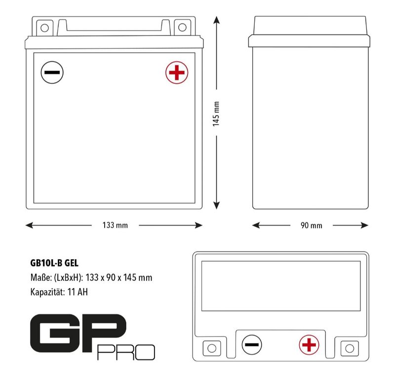 Batería GP Pro GB10L-B GEL 11Ah - Imagen 3