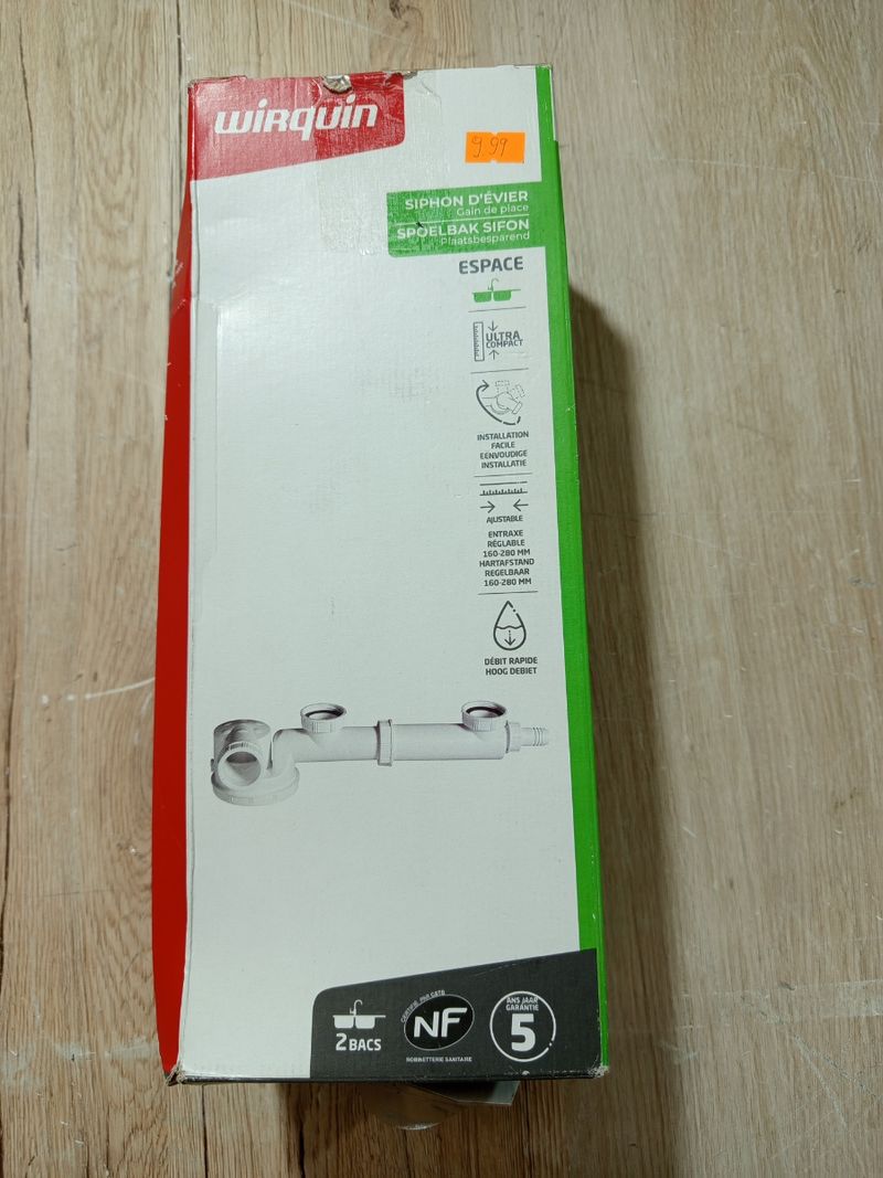 Wirquin - Sifón para fregadero de 2 cubetas. - Imagen 9