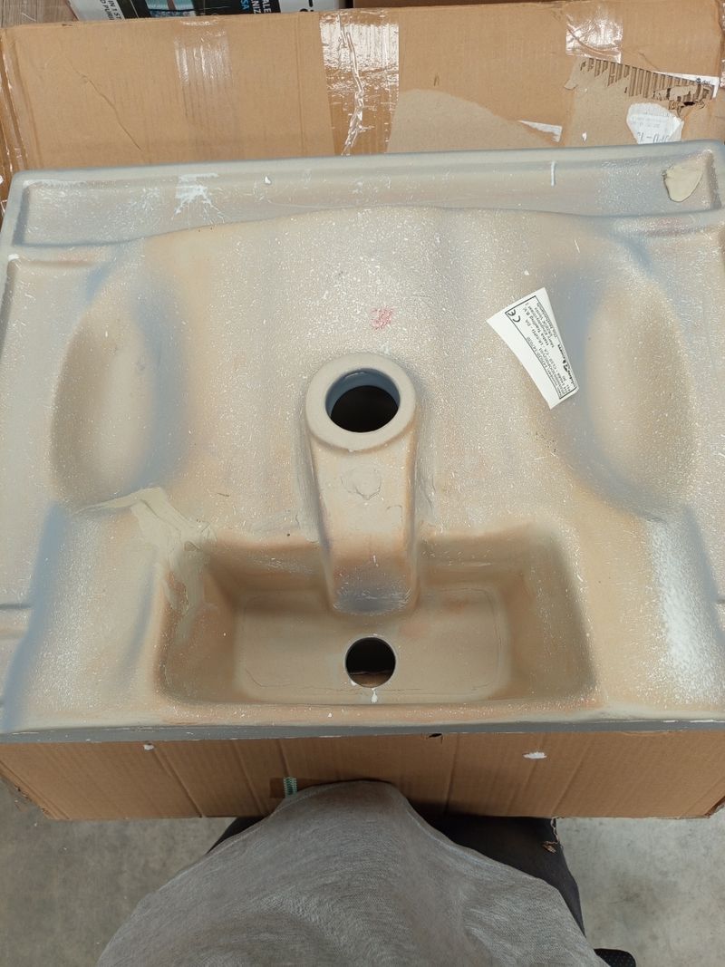 Lavabo cerámico gris vidaXL - Imagen 4