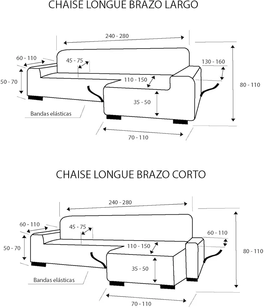 Funda Chaise - Longue Brazo Derecho Marrón - Martina Home. - Imagen 2