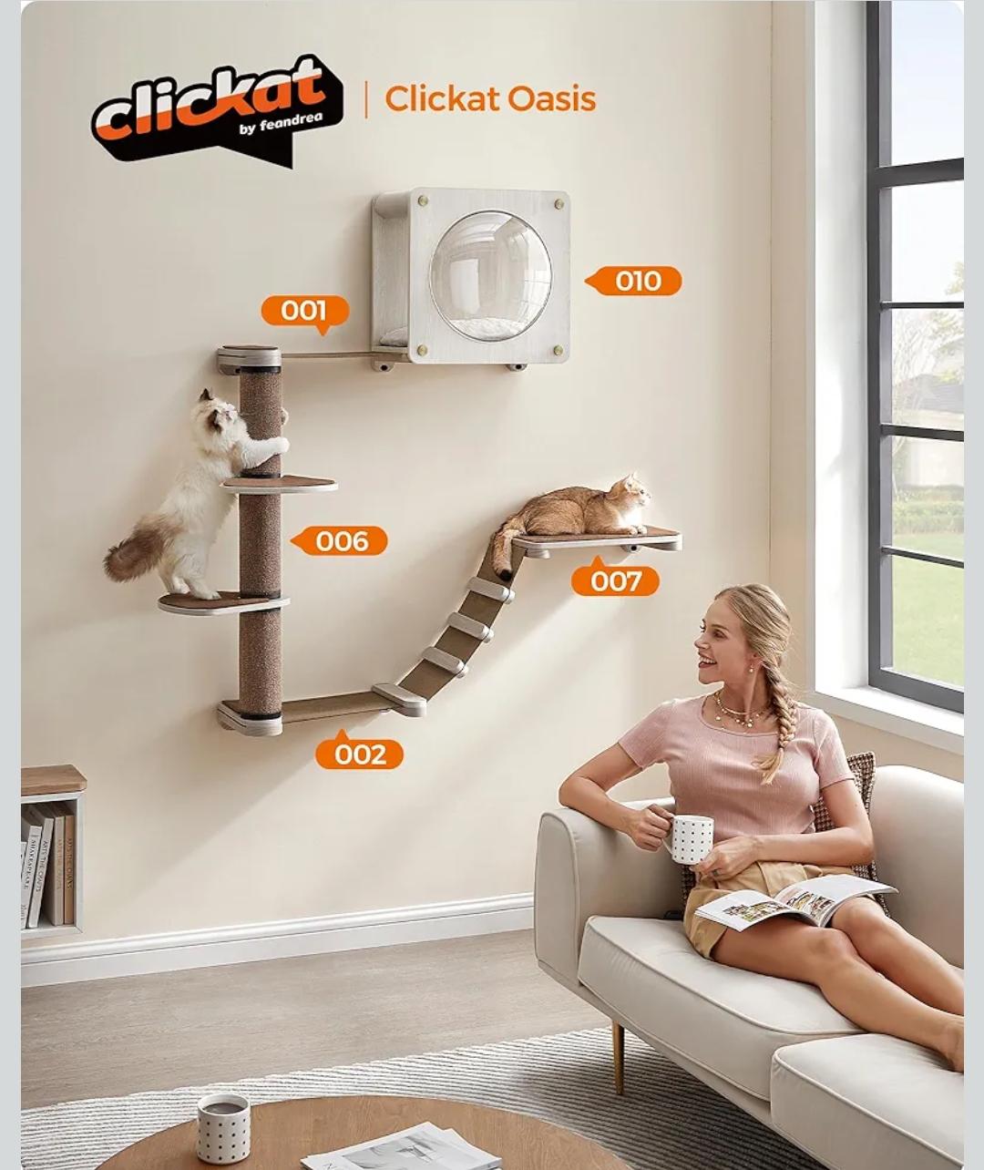 Feandrea Muebles de pared para gatos. - Imagen 2