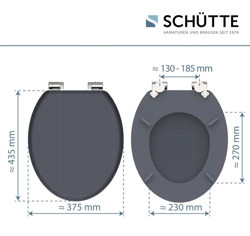 SCHÜTTE - Asiento WC - Tapa inodoro Gris oscuro - Imagen 2