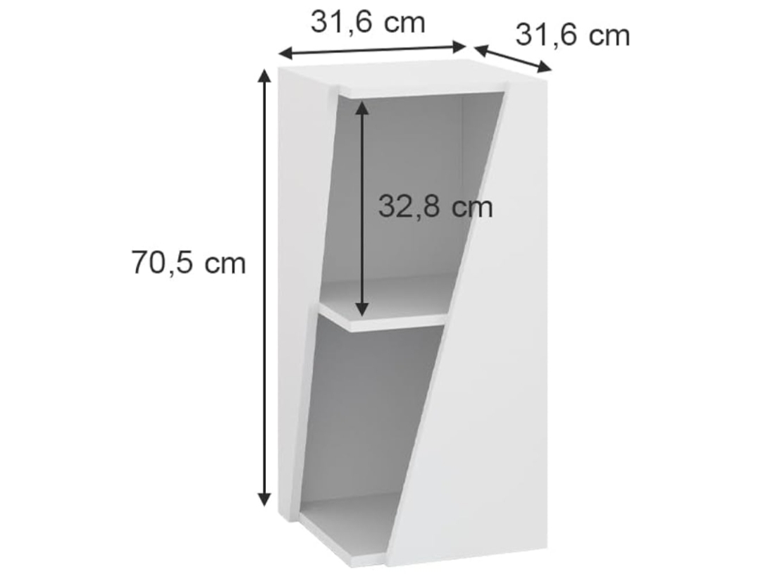 Vicco Armario Mediano Benno, Blanco, 31.6 x 70.5 cm con estantes Abiertos - Imagen 2