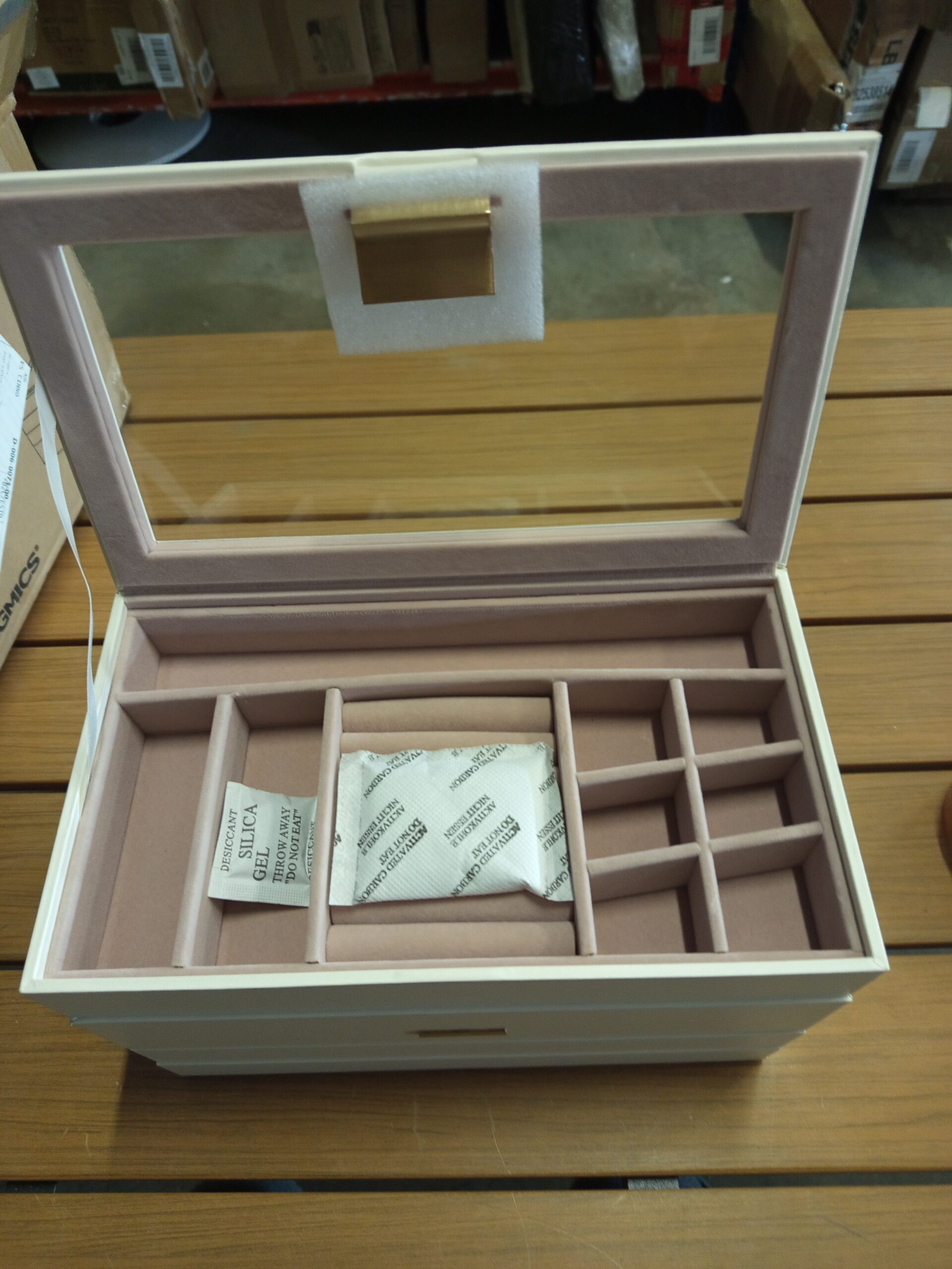 SONGMICS Caja Joyero Apilable de 6 Capas 17 x 28 x 25,3 cm Blanco - Imagen 2
