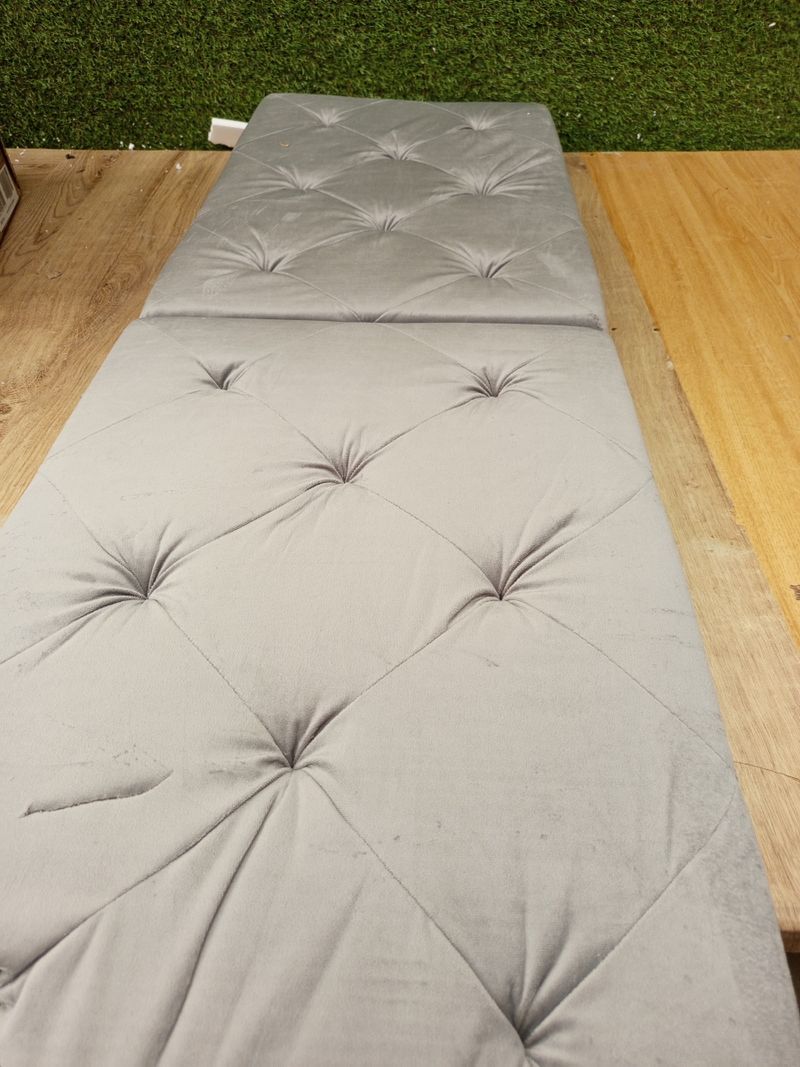 Cabecero cama terciopelo gris - 2 piezas - Imagen 2