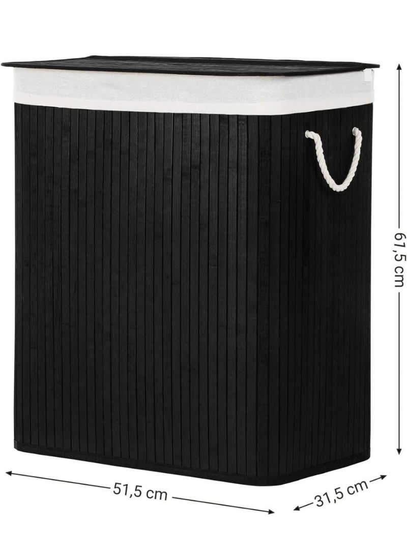 Cesta Lavandería SONGMICS Bambú - Negra - Imagen 2