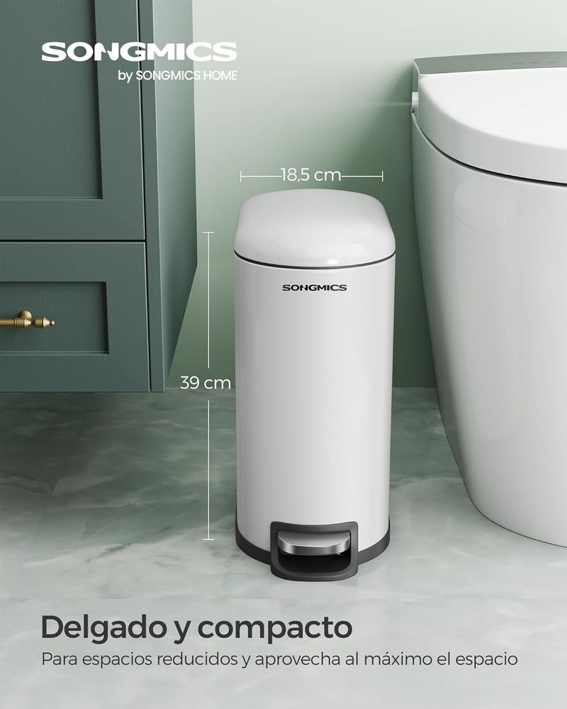 SONGMICS - Cubo de basura para baño (10 L) - Imagen 2