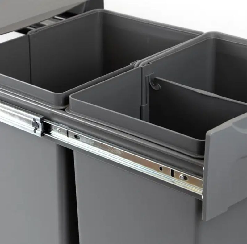 Emuca Contenedores de reciclaje. 2 x 20 L - Imagen 2