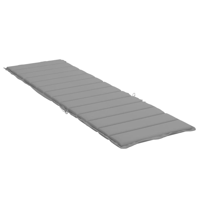 Cojín para tumbona Oxford gris - 200x60 - vidaXL. - Imagen 2