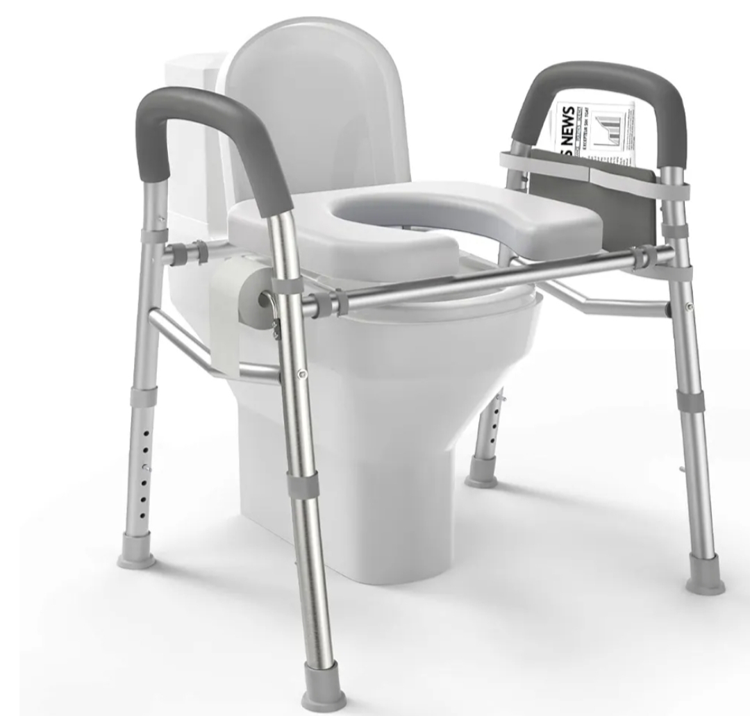 Asiento de inodoro elevado..