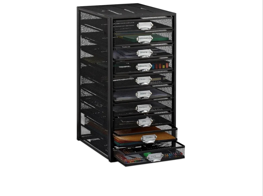 Relaxdays Organizador Escritorio con 10 Cajones.