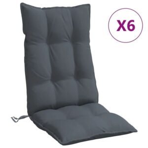 6 Cojines silla exterior - gris oscuro - vidaXL.