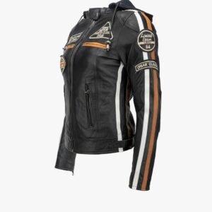Chaqueta de cuero mujer para moto