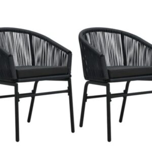 Sillas jardín vidaXL ratán negro - 2uds