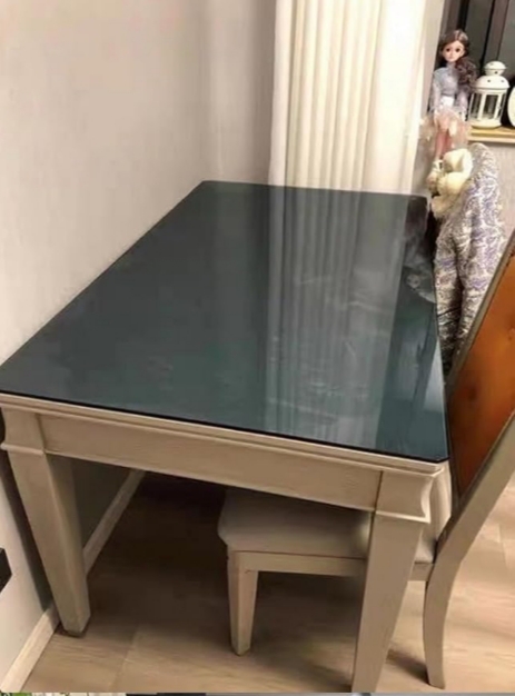 Superficie De Mesa Cuadrado Negro Cristal Templado