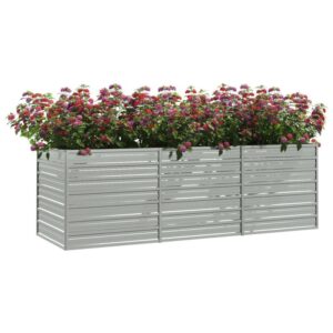 Jardinera Metal Gris - 240x80x77cm -  vidaXL