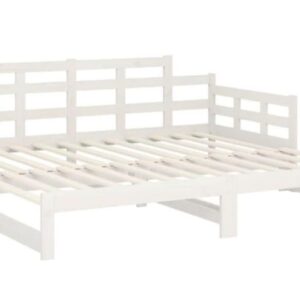 Cama blanca de madera