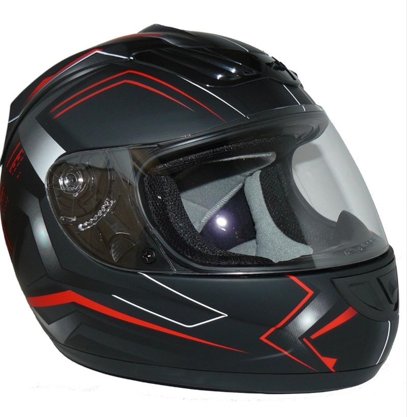 Casco de moto H510 Arrow mate negro/rojo - S
