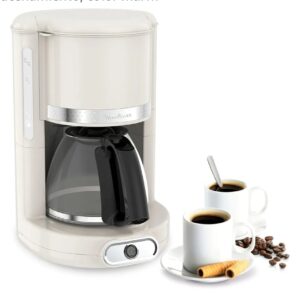 Moulinex Cafetera filtro Soleil FG381A - Cafetera de filtro vintage de 1000 W, capacidad de 1,25 L,