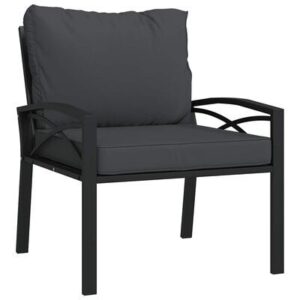 Silla de jardín acero con cojines - vidaXL.