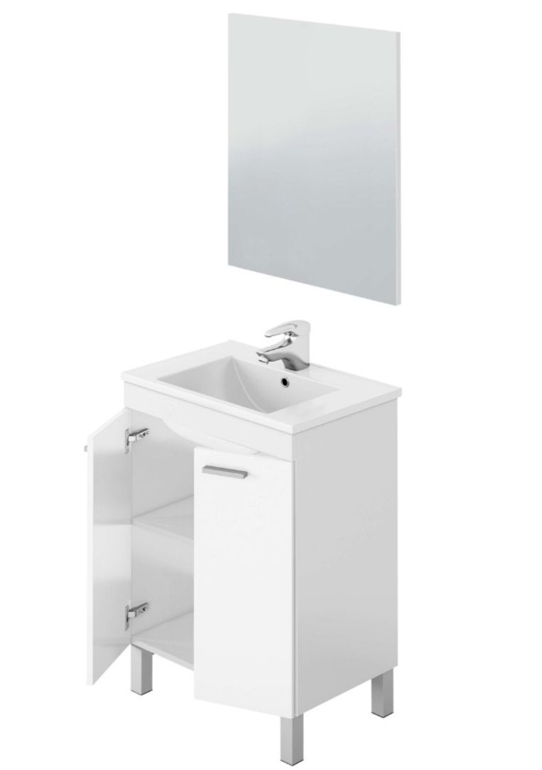 Mueble baño blanco 2 puertas.