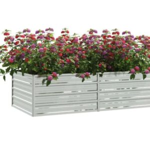 Macetero metálico gris - Jardinera - VidaXL