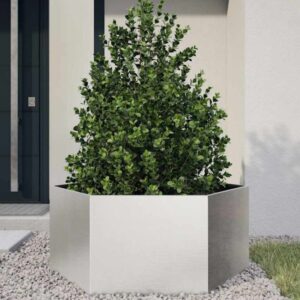 vidaXL Jardinera hexagonal de acero.