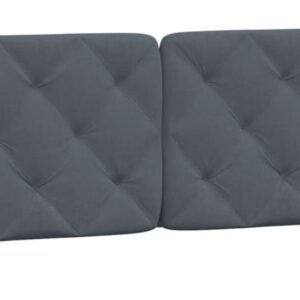 Cabecero cama terciopelo gris - 2 piezas