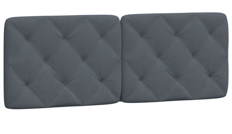 Cabecero cama terciopelo gris - 2 piezas