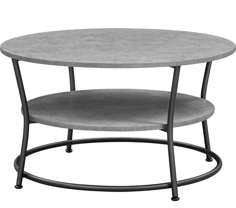 Mesa centro redonda VASAGLE gris