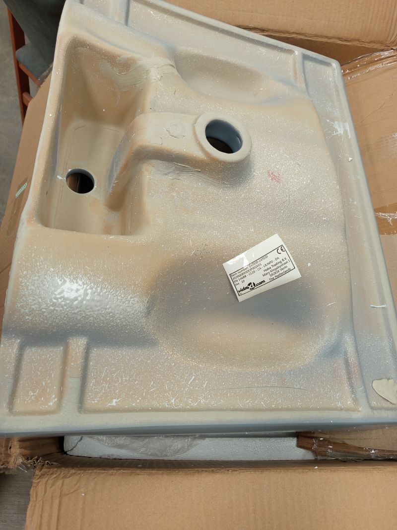 Lavabo cerámico gris vidaXL - Imagen 5