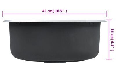 vidaXL Fregadero de cocina de acero inoxidable (sin sifón). - Imagen 5