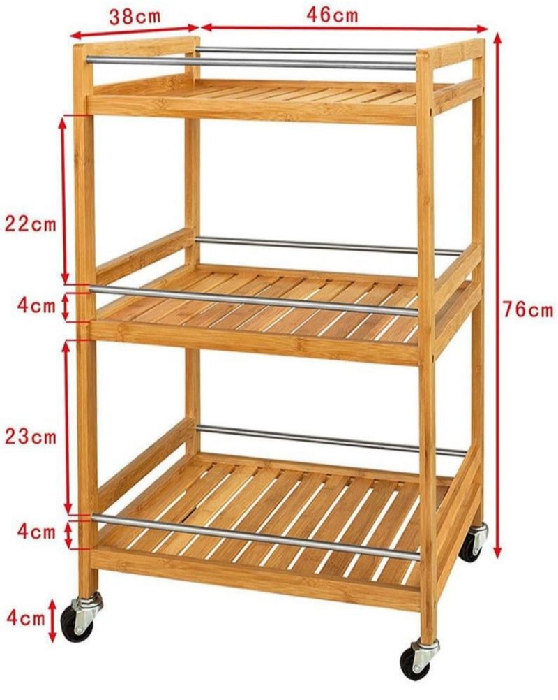 BAKAJI - Carrito de Cocina 3 niveles. - Imagen 5