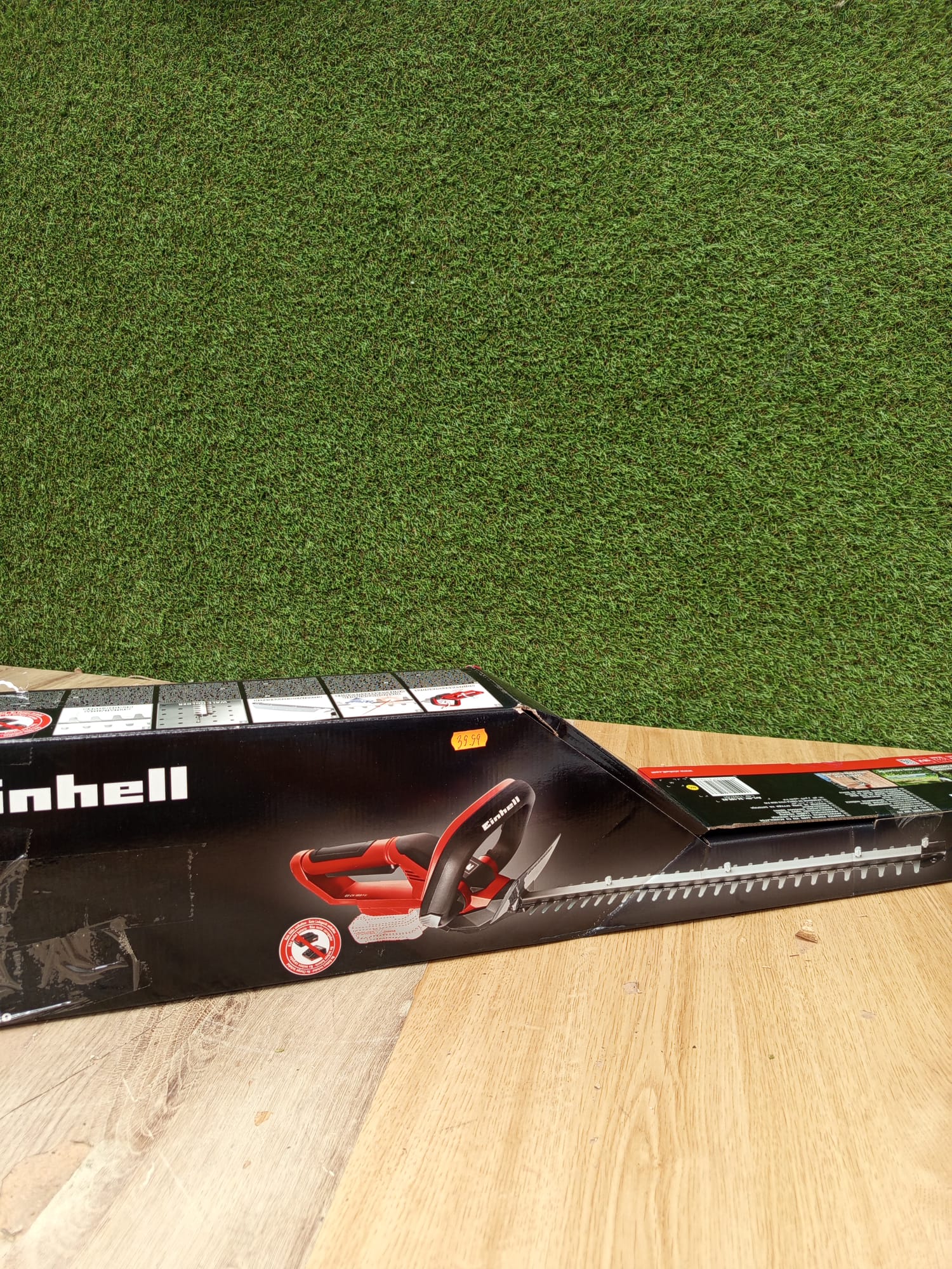 Einhell Cortasetos con batería GE-CH 1855/1 Li-Solo Power X-Change (18 V, 55 cm de longitud de corte, 18 mm distancia entre dientes, colector de recortes, sín batería). - Imagen 5