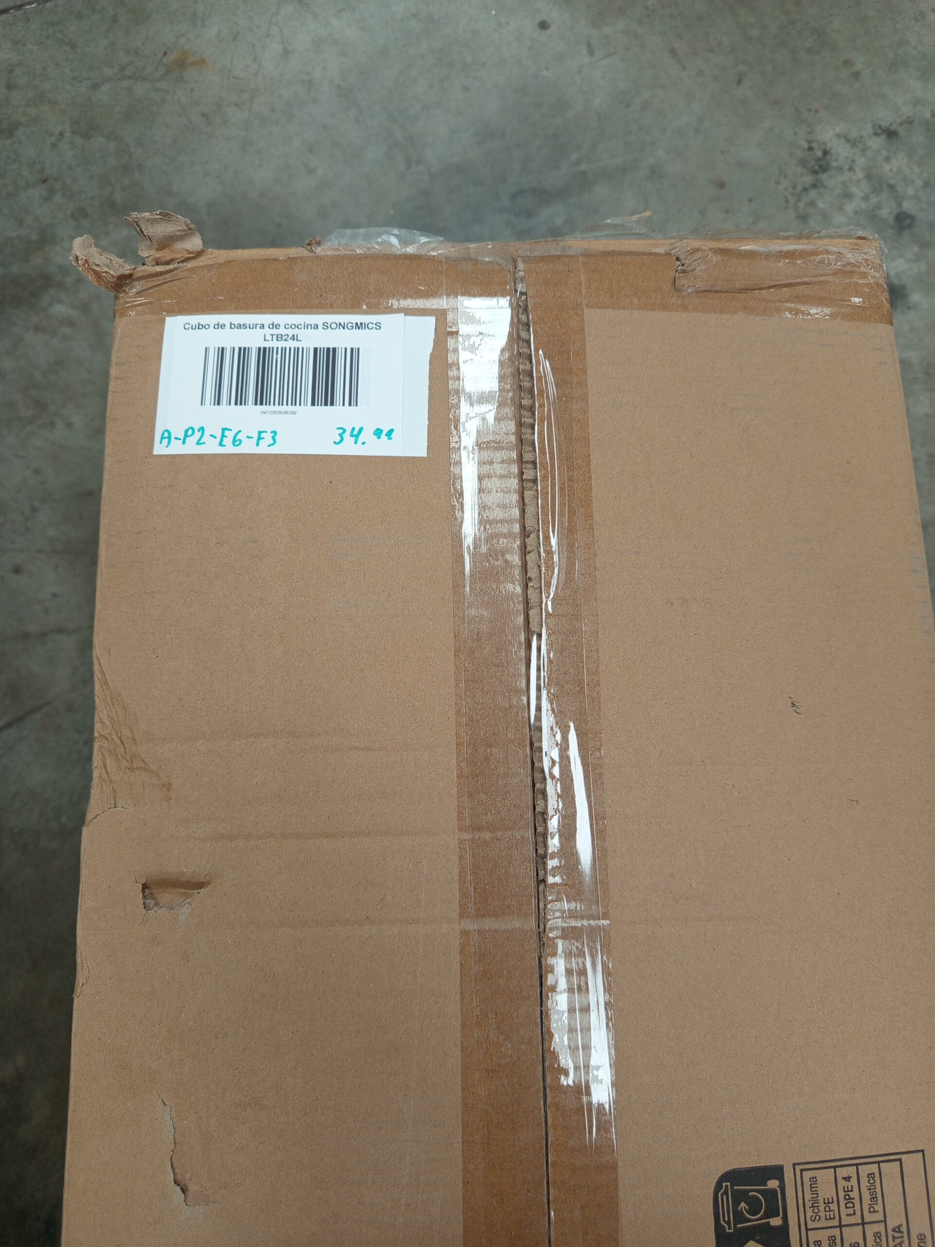 Cubo de Basura de Cocina Basurero Clasificador Papelera 3 x 8 L SONGMICS LTB24L - Imagen 8