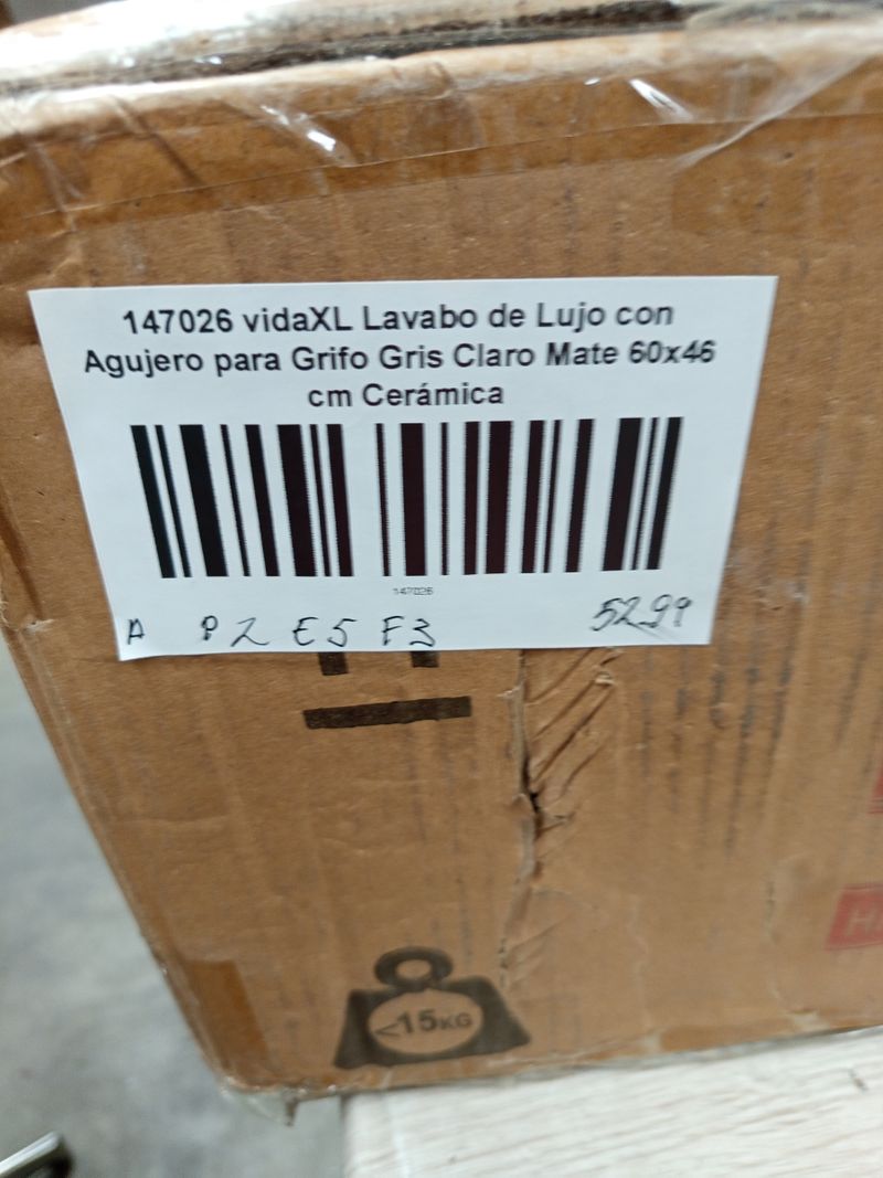 Lavabo cerámico gris vidaXL - Imagen 6