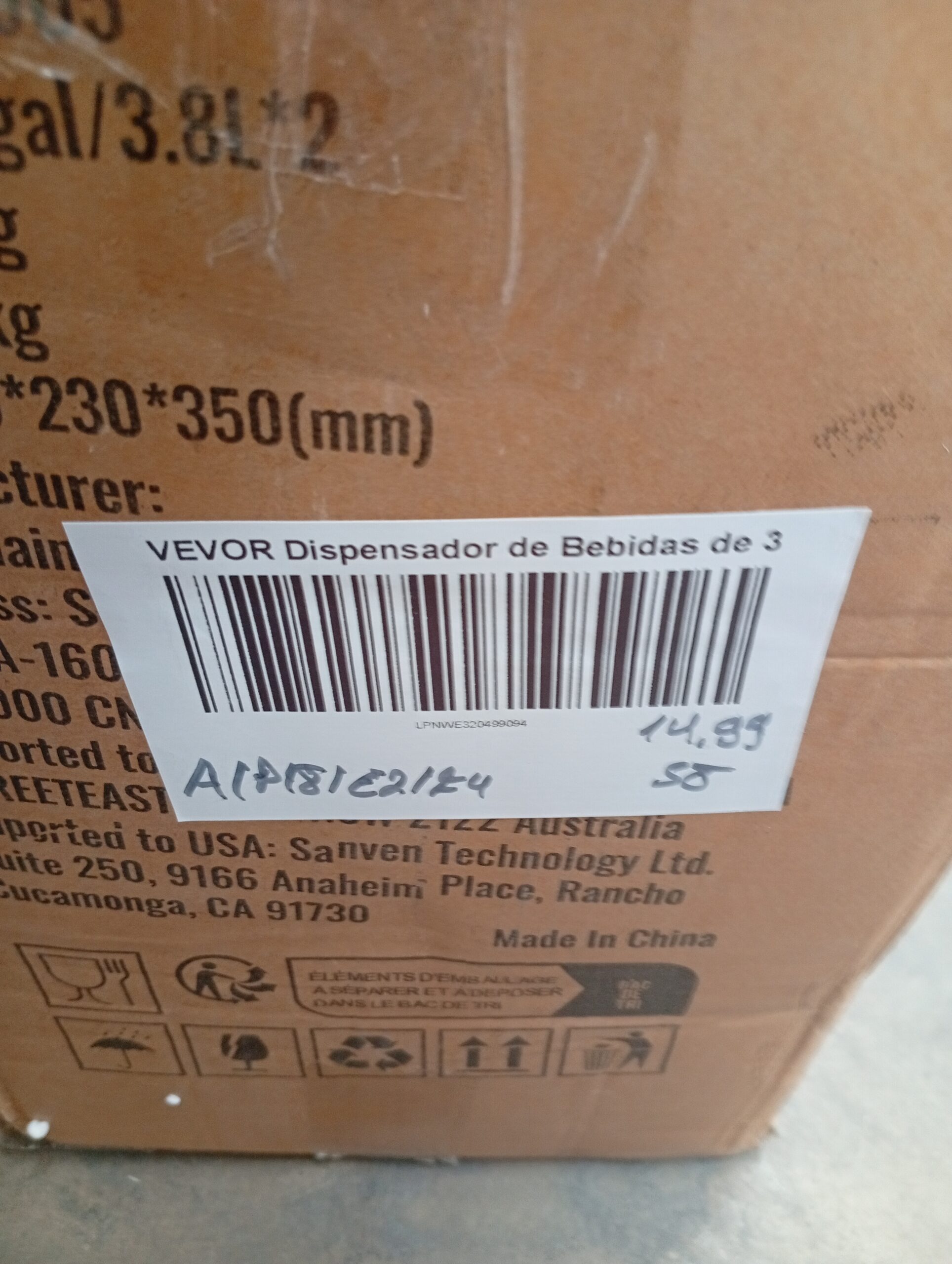 Dispensador de bebidas - 3,8 L - VEVOR - Imagen 6