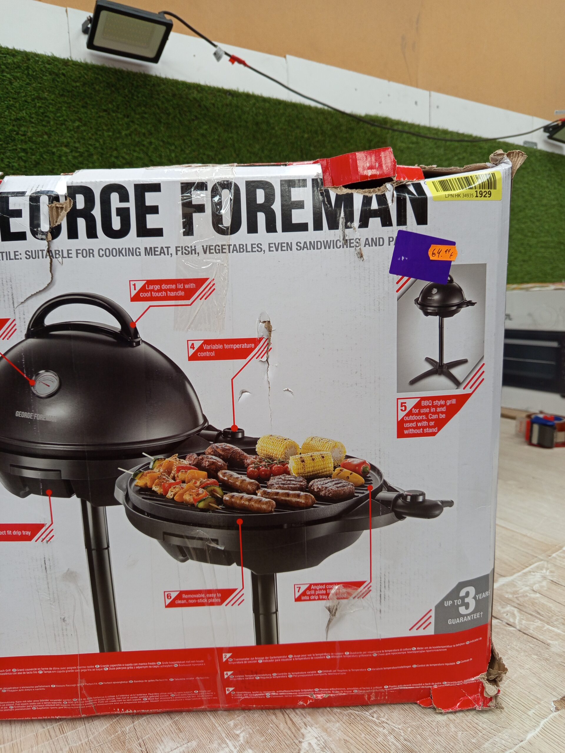 George Foreman Grill - Parrilla Eléctrica, Barbacoa Interior y Exterior - Imagen 7