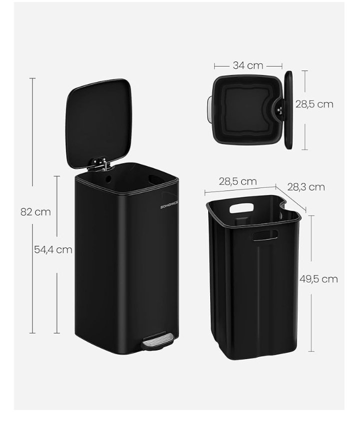 SONGMICS LTB593B02 CUBO DE BASURA. - Imagen 2