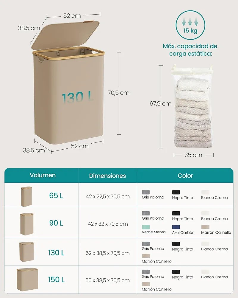 Cesto de Ropa - LCB513LJ01 - SONGMICS - Imagen 2