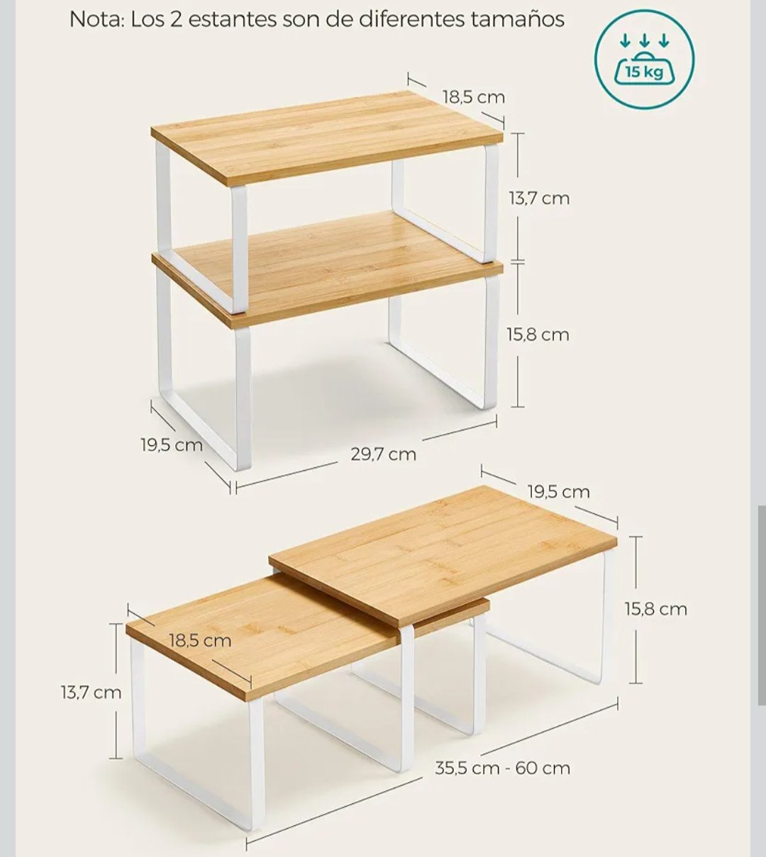 SONGMICS KCS02NWV1 Especiero, Estante para Especias, - Imagen 2