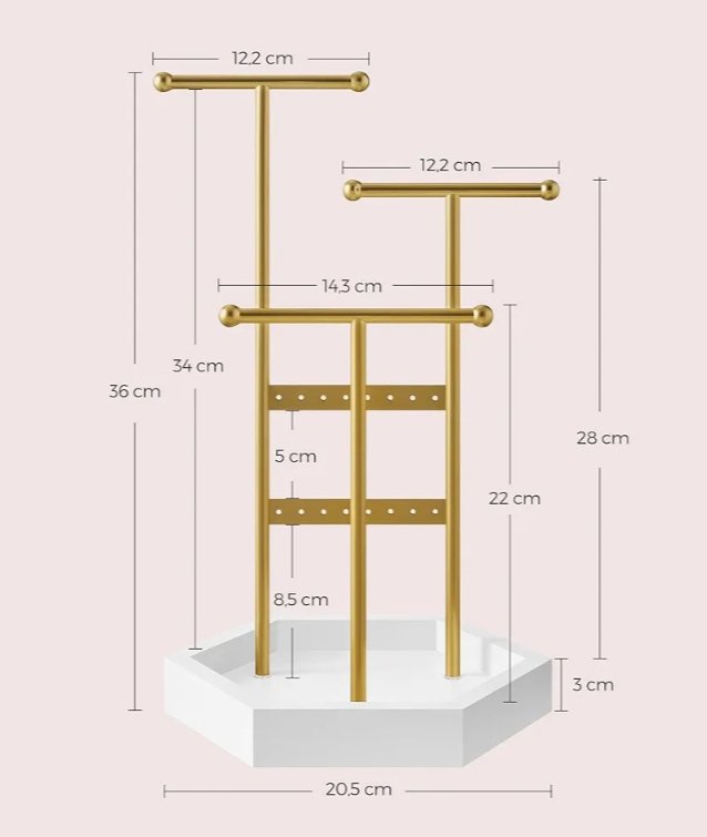 SONGMICS JJS003A01 Soporte de Joyas, Expositor de Joyas, 4
