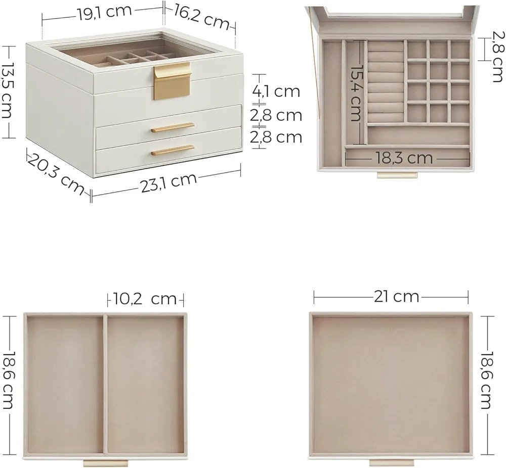 Caja de Joyas - JBC239WT - SONGMICS - Imagen 2