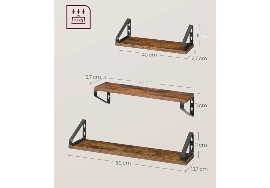 VASAGLE Estantes de Pared LWS043K01