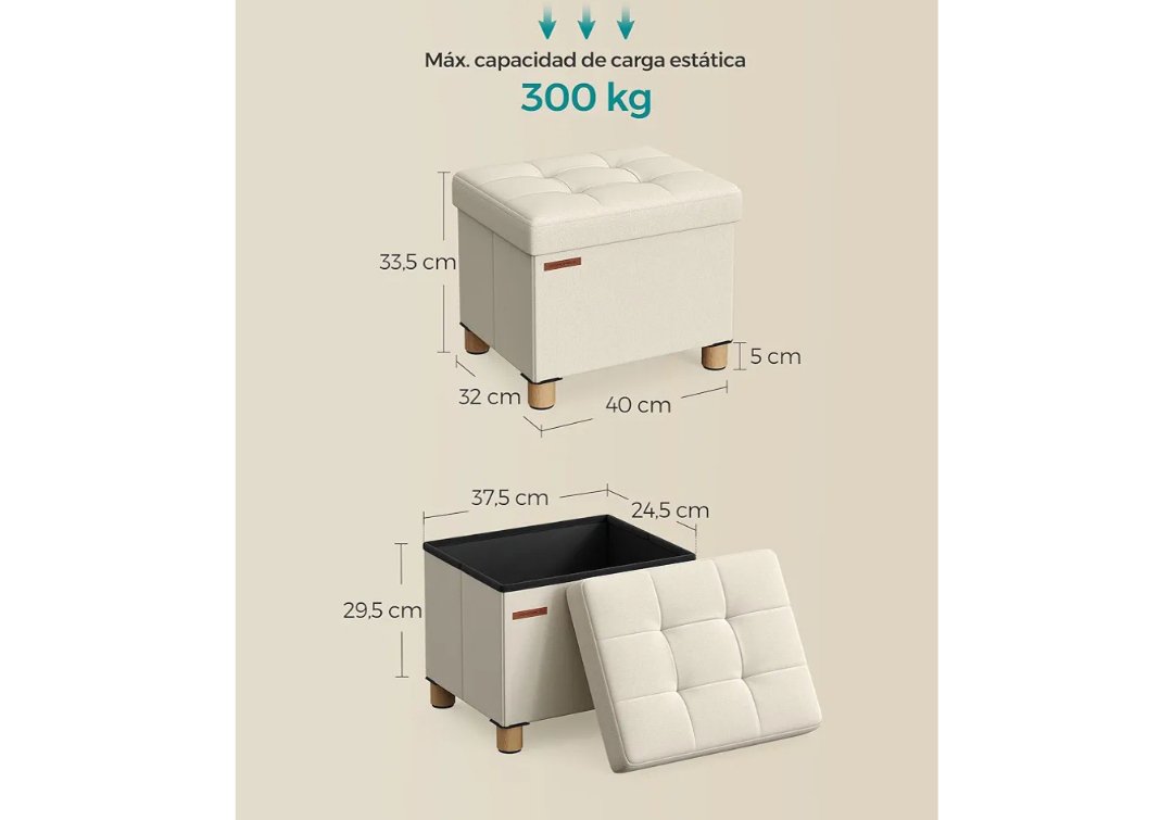 SONGMICS Puff Almacenaje LSF012W11