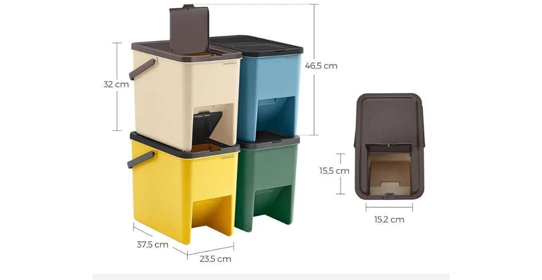 SONGMICS Cubo de Basura LTB760Q01 - Imagen 2